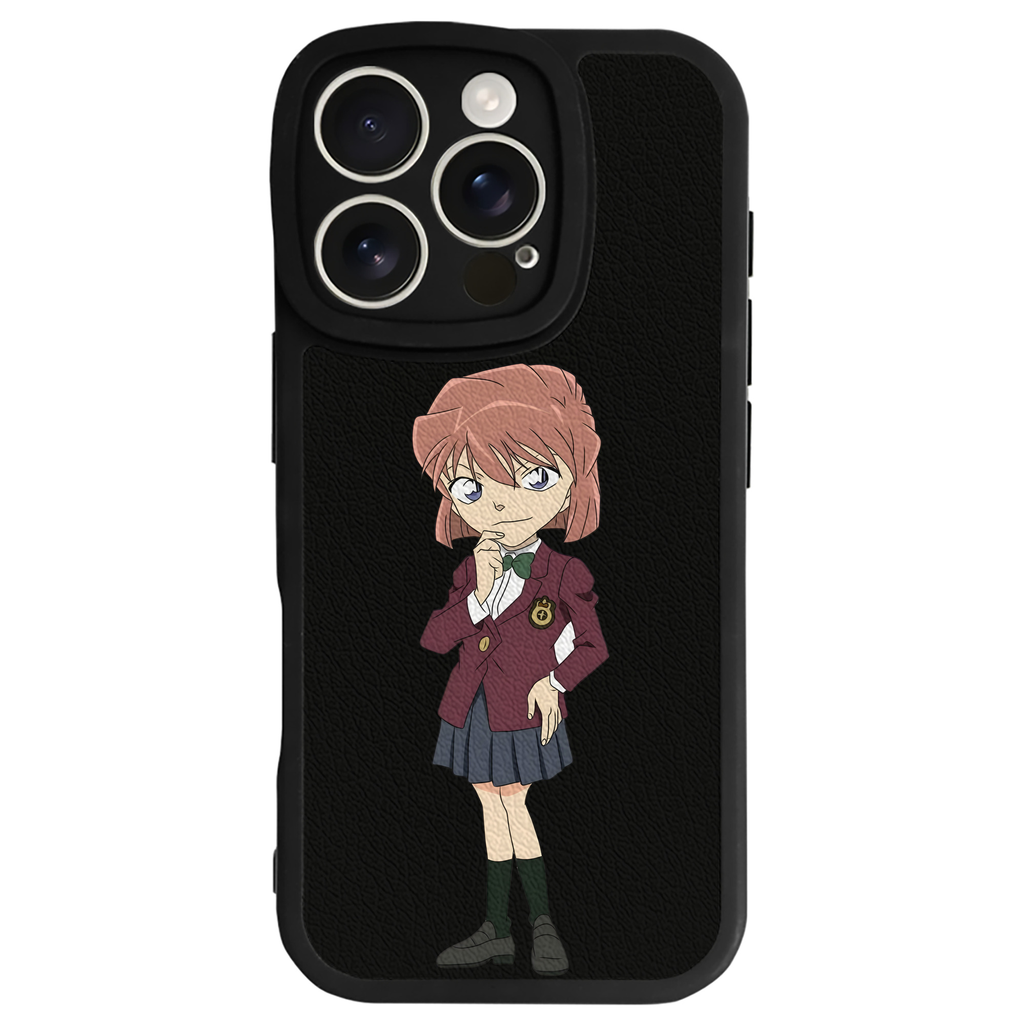 （画像用） 名探偵コナン 灰原 哀 はいばら あい Detective Conan Anita Hailey、Vi Graythorn Haibara Ai 【iPhone 16シリーズ対応】シリコンスマホケース（レザー調） 材質：シリコン